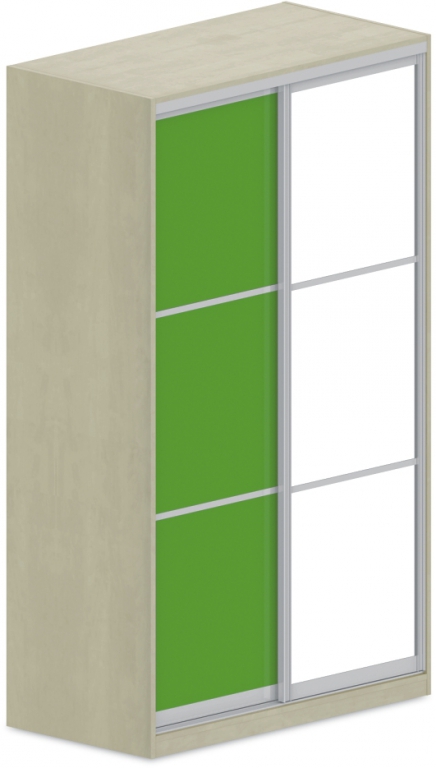 Šatní skříň s posuvnými dveřmi a zrcadlem 120x62x205cm - Ocean Green