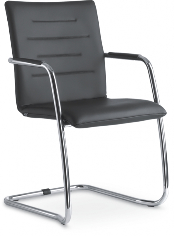 Konferenční  židle Oslo 225-N4  - koženka bílá